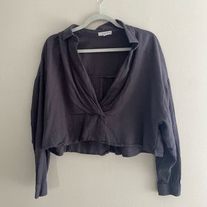 Gray Cropped Long Sleeve